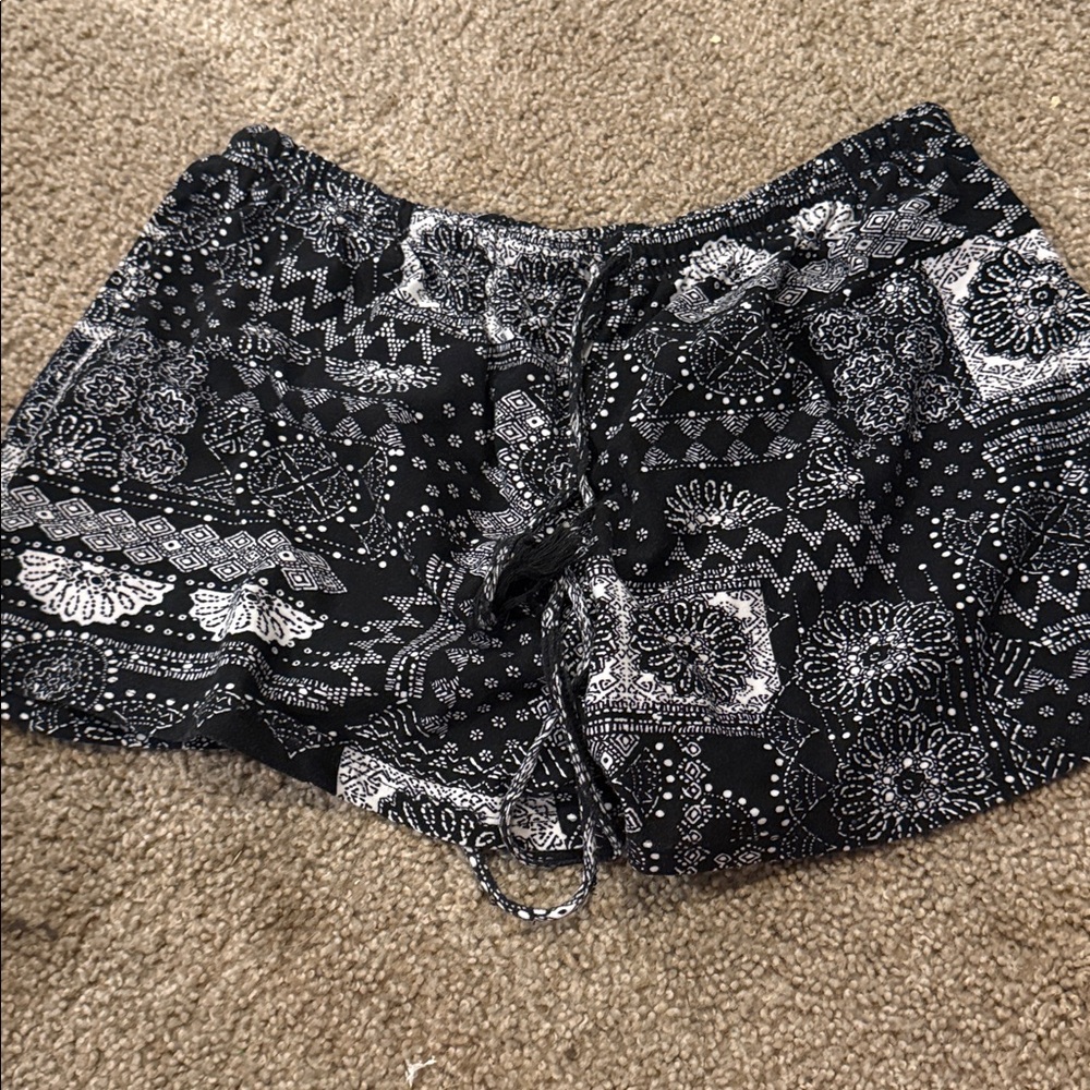 Black and White Patterned Shorts
